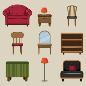 variedad de muebles